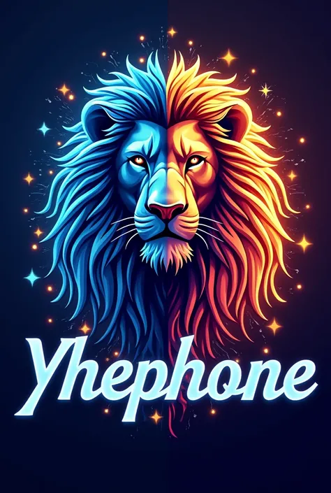 I need a logo for my new cell phone store with the name yhephone ,that has bright colors ,that a lion logo comes out