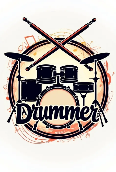 Create a basic logo that has to do with drums with the name Fachini drummer 