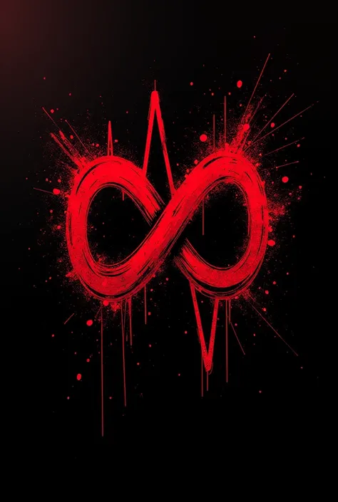 Cardiogram reading symbol combined with a hardcore rock style infinity sign