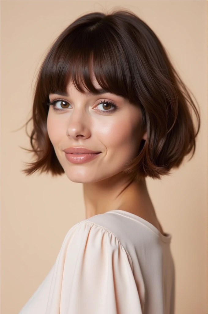 Draw a brown bob haircut