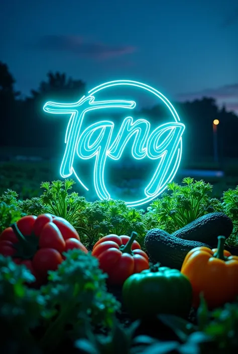 Make letters stand out.Make it look like the future.Make a logo with the word Tang O. Make the picture cool. make it interesting. Make photos look mysterious and futuristic. There is a vegetable garden and bright colors in the background.