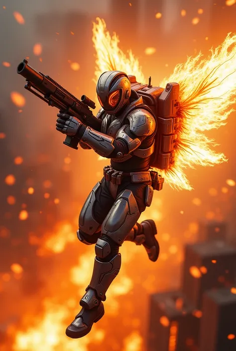 fire. Reinforcement suit. Jetpack. gatling gun. Jetpack을 타고 비행하다. fire타는 도시. fire의 날개. kamen rider. 