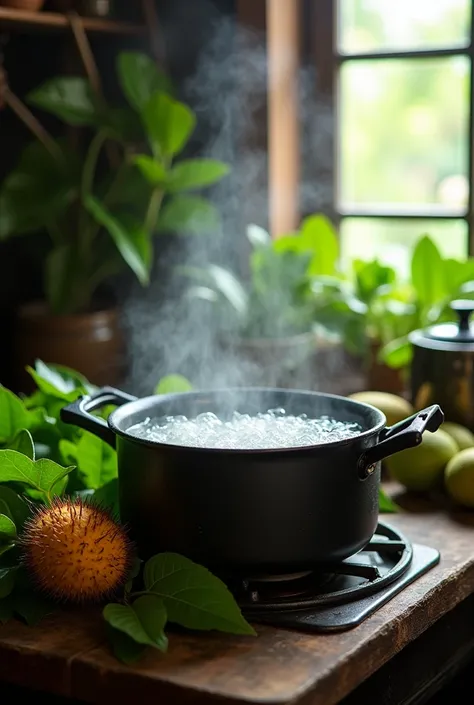 
In a pot add 1 liter of water with 15 longer soursop leaves and let it boil without any characters and have a soursop on the side or in the bottom

