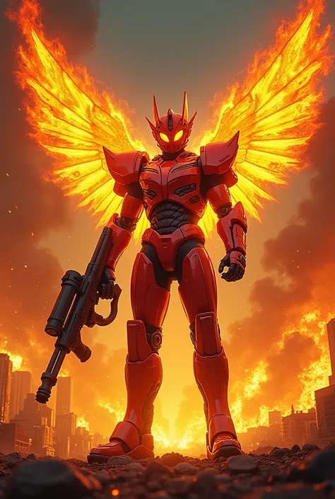 fire. Reinforcement suit.  gatling gun.  fire타는 도시. fire의 날개. booster. kamen rider