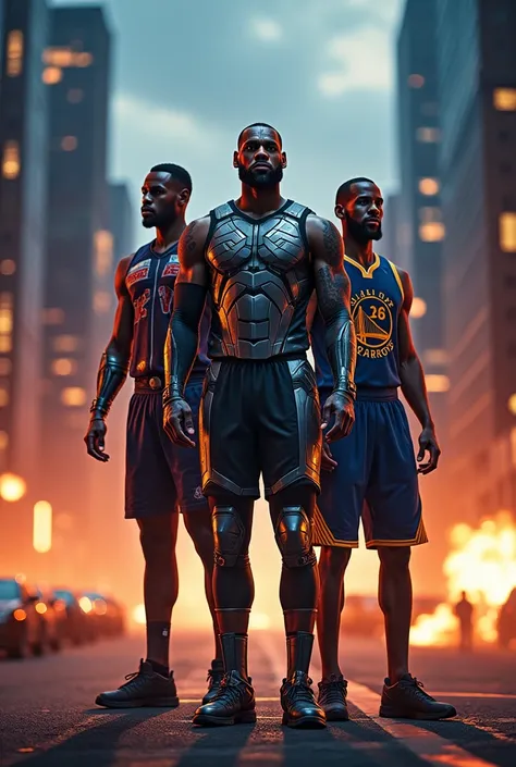 Lebron, curry , durant in avengers 
