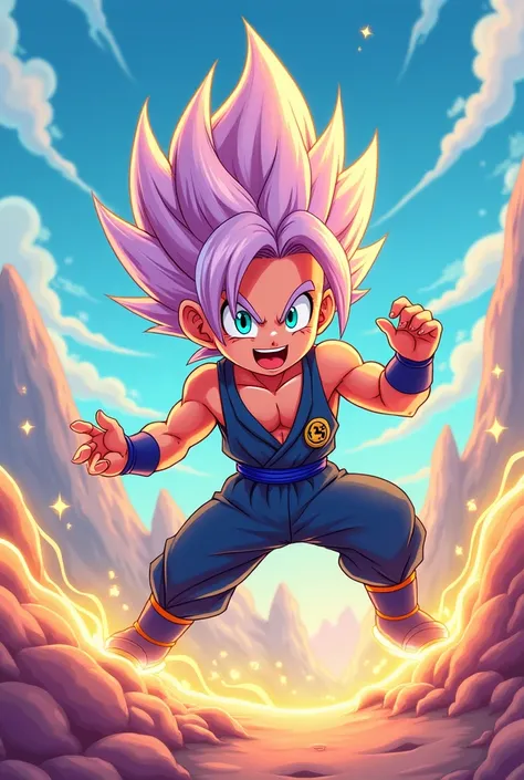 Trunks no estilo Steven universe em 2D super Sayajin