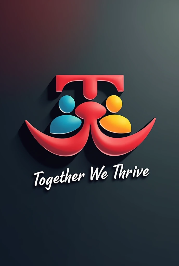 (True black,Active Red,neutral grey). 
 Must Include the above colors as Main Color Code. 
You may use White as well. 
Create a employee engagement team building logo 
Include (TCMY ) with tag line together we thrive 
With colorful humanoid 
Include nice b...