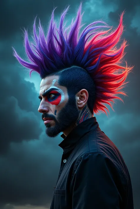 Can you give me a monster-inspired hairstyle with a very extravagant and aggressive look?
