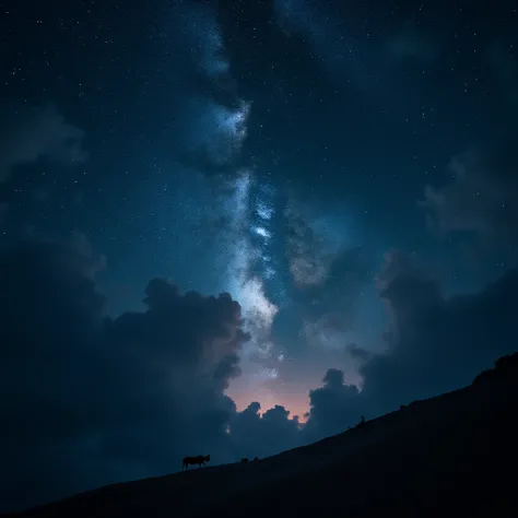 dive into the night sky, starlit night, dramatic lighting, (best quality,4k,8k,highres,masterpiece:1.2),ultra-detailed,(realistic,photorealistic,photo-realistic:1.37),cinematic composition, dramatic chiaroscuro lighting, moody atmosphere, intricate star pa...