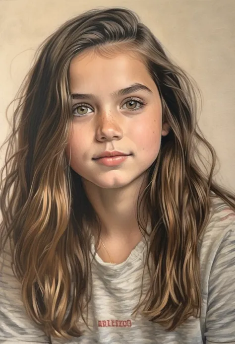 stunning colour graphite sketch of a beautiful ohwx 12years old girl portrait, (by alyssa monks:1.1), by joseph lorusso, by lili...