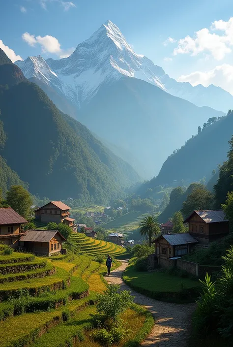 Bhorletar a beautiful village, located in Lamjung, Nepal, from where the easter part of Mt. fishtail, can be seen.