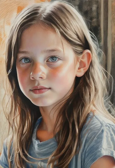 stunning colour graphite sketch of a beautiful ohwx 12years old girl portrait, (by Alyssa Monks:1.1), by Joseph Lorusso, by Lilia Alvarado, beautiful lighting, sharp focus, 8k, high res, Masterpiece, Nikon Z9, Award - winning photograph , (((naked)))