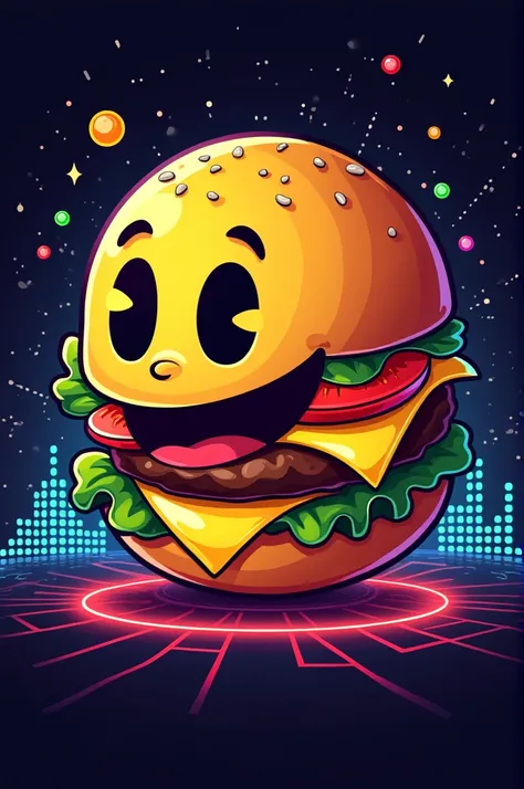 Hamburger logo pretending to be Pac-Man