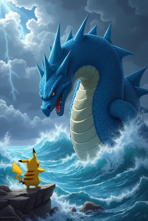 Gyarados fights Pikachu