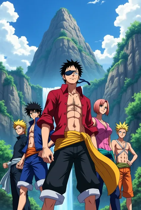 crossover anime characters Satoru Gojo, Yuji Itadori, Megumi Fushiguro
, Monkey D. Luffy, Nami, Roronoa Zoro, Nico Robin, Sasuke Uchiha, Naruto Uzumaki, Sakura Haruno, Kakashi Hatake, Shirou Emiya, Saber, Archer, 
Claudia Hodgins, 
Violet Evergarden, Cattl...