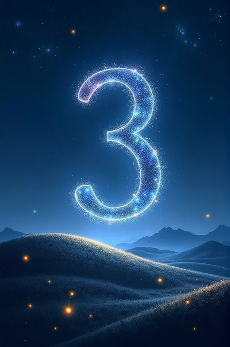 Number 3 created by a shooting star 