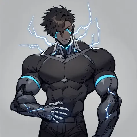 score_9,score_8_up,score_7_up,score_6_up,score_5_up,score_4_up rating_questionable, source_anime, electricity boy, body fluid electricity, black clothes, cool design, semi robotic, neon lights, yaoi, male only