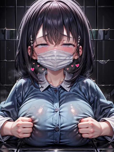 (Girl, Fat middle-aged man:1.2)、(shirt)、(surrounded by many prisoners:1.9)、(mask:1.3)、blush、Back Alley、Very detailed、High resolution、4K、masterpiece、High resolution、(tears:1.8)、(heart:1.6)、(rape)、(despair:1.3)、(Half-close your eyes:1.6)、(Sweaty:1.3)、(Big Br...