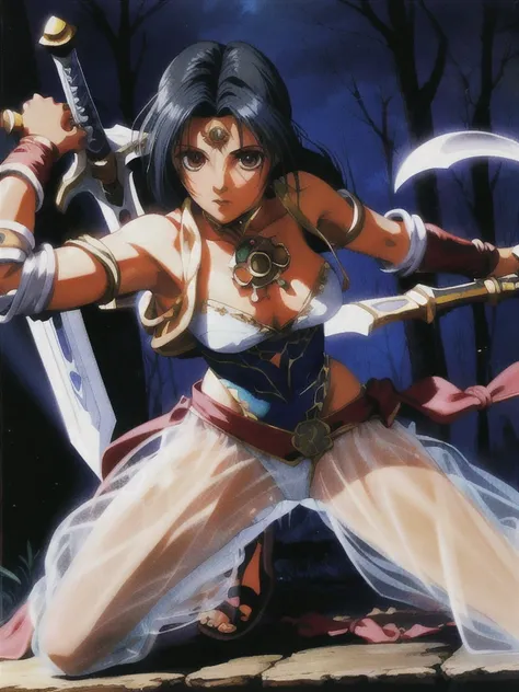 Tarim,Soul Calibur,Brown Skin,See-through,Swords