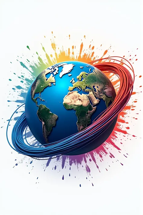 A logo depicting a globe wrapped in internet cables, showing the global connection and rapid dissemination of news.