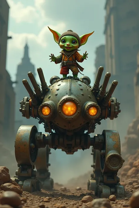 CutesmallGoblin control a big and most scary killermachine have a gun