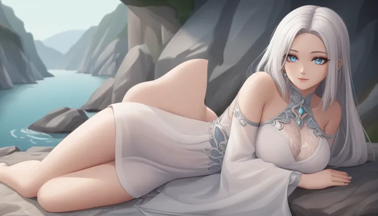 high quality,HD,16K,Sharp Line,1 Girl,fantasy, （Fire Spirits）,Pretty Face, Large Breasts, Beautiful legs,In the mountains,Focus Girl,detailed Pretty Face,Detailed clothes,beautiful eyes,Cool,Sexy,Dynamic Angle,穿着华服的神明Strike a pose拍照, Ancient mysterious sex...