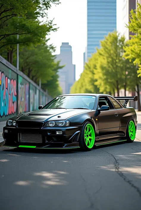 Make a black and green R32 car