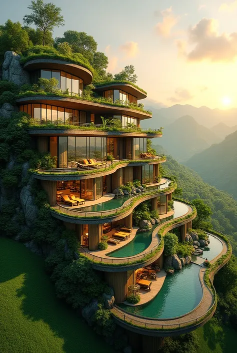 Rice terraces inspired building
