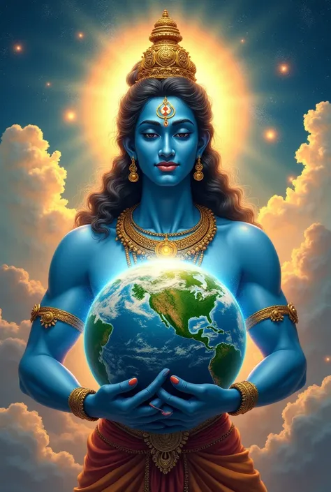 Lord vishnu with earth in his hands