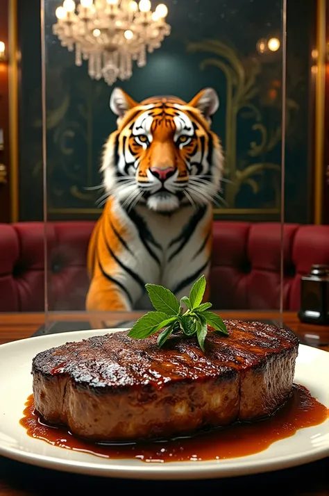 Steak mistreating the tiger 