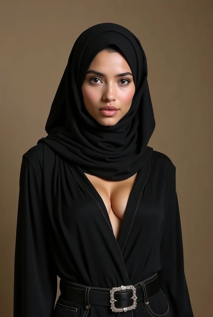 Muslim girl, deep cleavage big breast