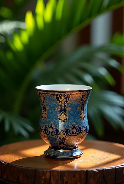 Ceramic glass with silk pattern of Kan Kaen Khun
