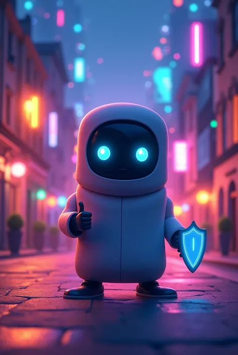 Advertisement for a security app with an animated style