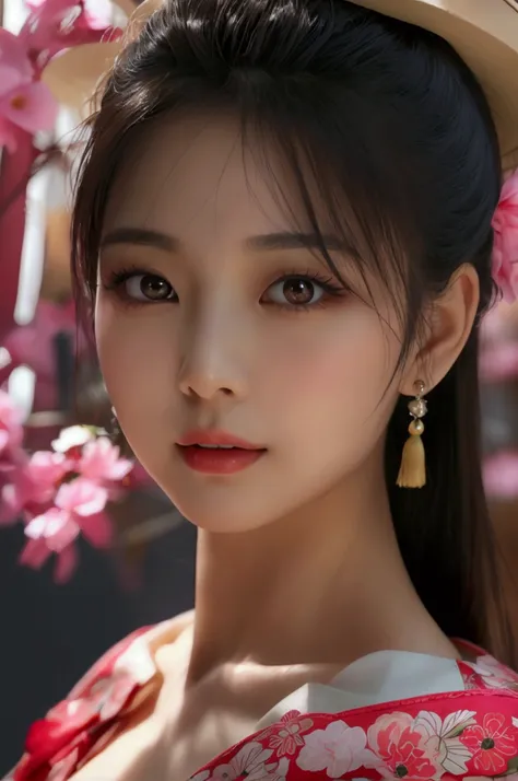 A lovely and sweet Chinese woman, Delicate and sexy collarbone, Attractive goose face, double eyelid, Clever pink eyes, Pink Lips, small, upturned nose, Exposing shoulders, Concentrated face, Face close-up, Ultra HD, Super Detail, Full body photo, Ultra-th...