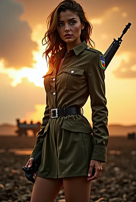 beauty woman soldier in skirt ai