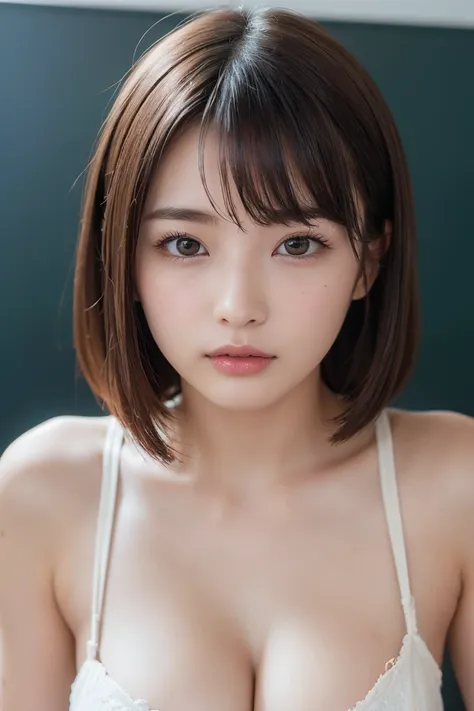  (超High resolution, masterpiece, Anatomically correct, Textured skin, Super Detail, Highest quality, High resolution, 8k, bloom, Front light:1.2, Perfect dynamic composition), (24-years-old, 1 person, Cute and sexy high school teacher, Sexy Face, Long face...