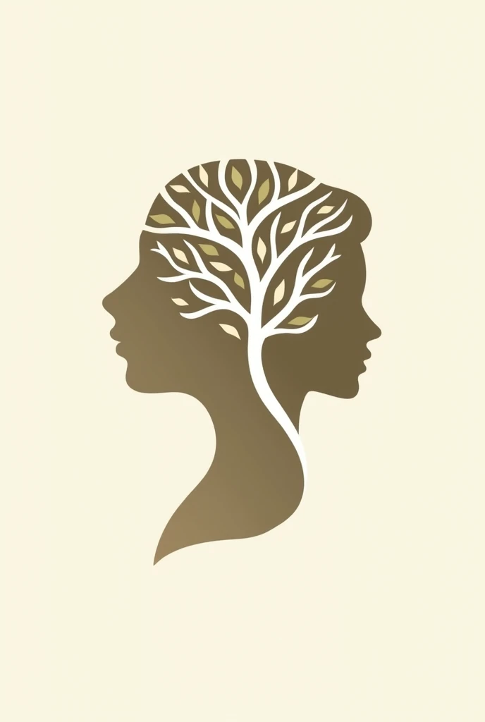 Make me a logo of a woman&#39;s profile silhouette with a simple tree, not so extensive
