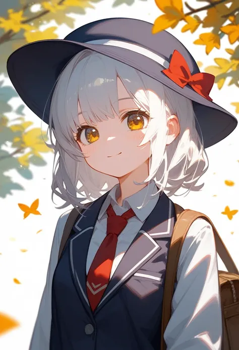 Anime Girl in a school uniform with a hat and a tie, Anime cute art style, 2D anime style, zerochan art, Fleet Collection Style, (Anime Girl), gapmoe yandere, Beautiful anime high school girl, Anime style 4k, cute Anime Girl, Best Girl in Anime, High-quali...