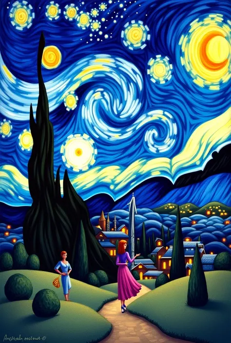 Reinterpret the starry night painting