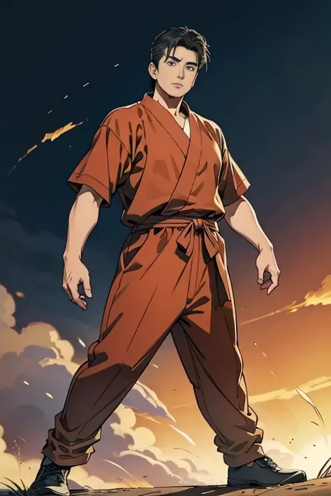 Chow Yun-Fat in his 30s,Anime Style,As similar as possible