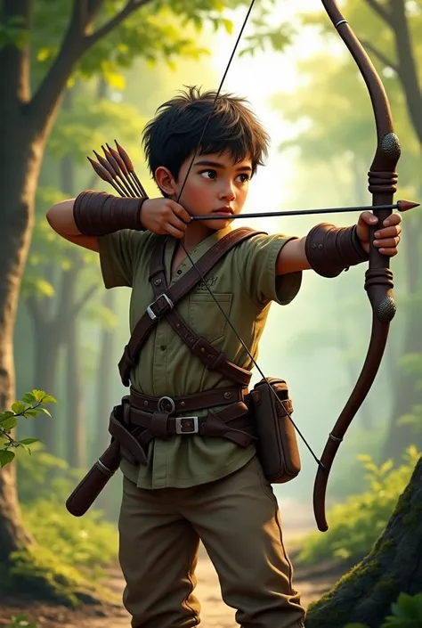 Boy with arrow bow