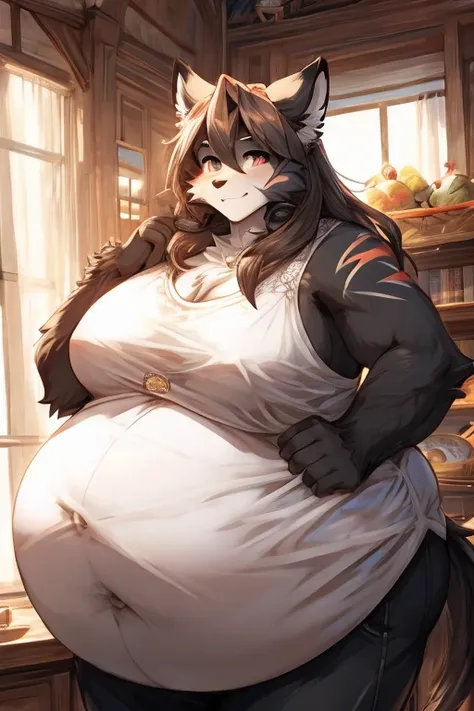 Twokinds mega obese basitin black fur heavy pants