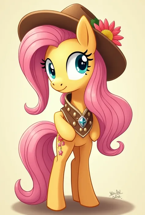 (masterpiece, best quality:1.2), cowboy shot, solo, 1girl, mlpfluttershy, slight smile, looking at viewer, arms behind back, hair flower, dress