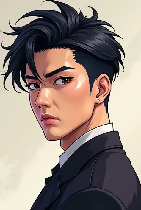 A   handsome korean man anime

