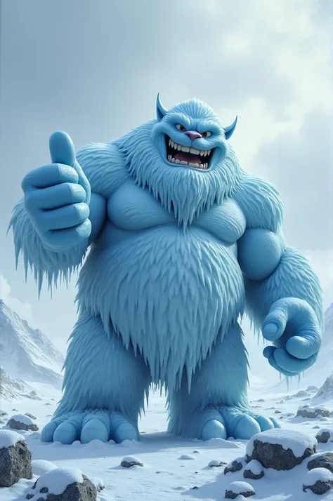 Anthropomorphized Alaskan Ice Mountain Giving Thumbs Up