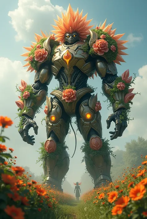 Flower guardian iron mutant flower warrior in boks field 