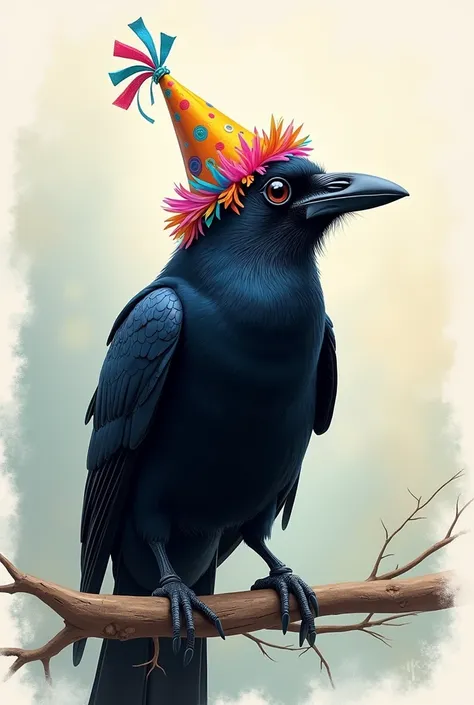 Jubilee, The crow, with birthday hat 