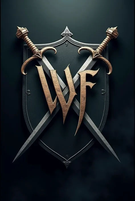 Sign with the letters "WF", two swords design Darck 