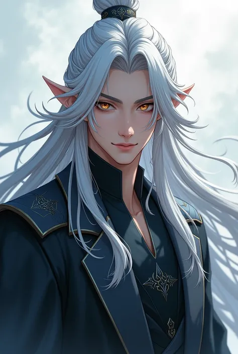 Full body image,handsome protagonist xianxia,long silver hair,golden amber eyes,cold face,ultra hd ,better quality 