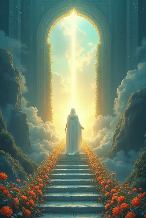 THE DIVINE GATE, 10 FLOWER STEPS TO DIVINE WORLD,MATCH FOR COVERPAGE,A REAL GOD IS BRINGING A NORMAL PERSON TO DIVINE WORLD, A WAY THAT DARKNESS TO BRIGHTNESS, ONLY BLUE,WHITE,YELLOW,GREEN,GOLD COLUR